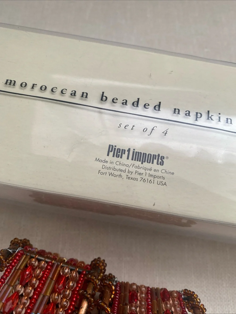 Pier 1 Moroccan Jeweled Napkin Rings Set Of 4 New